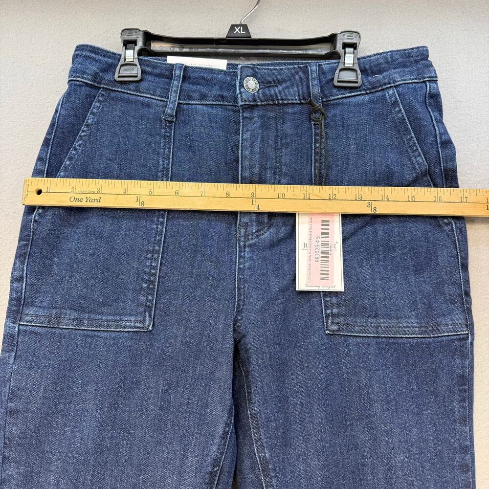 Judy Blue Jeans Women's 5/27 Dark Blue Uptown Funk Patch Pocket Flare NWT - Picture 12 of 15